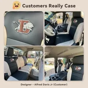 Original artwork submitted by a customer for custom embroidered seat cover design.