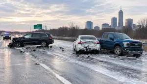 Danger of slippery roads in Indiana